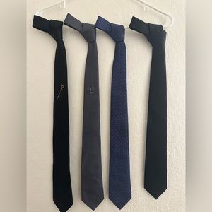 Louis Vuitton lot of 4 100% silk ties box and bags included